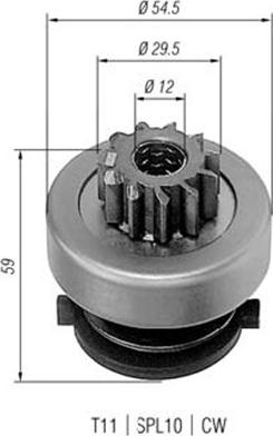 Magneti Marelli 940113020257 - Ведущая шестерня, стартер autodnr.net