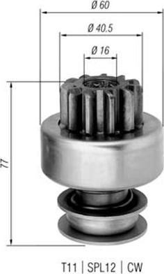 Magneti Marelli 940113020292 - Провідна шестерня, стартер autocars.com.ua