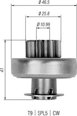 Magneti Marelli 940113020324 - Ведущая шестерня, стартер avtokuzovplus.com.ua