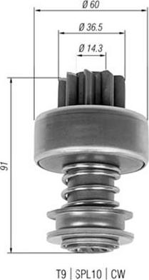 Magneti Marelli 940113020326 - Ведущая шестерня, стартер avtokuzovplus.com.ua