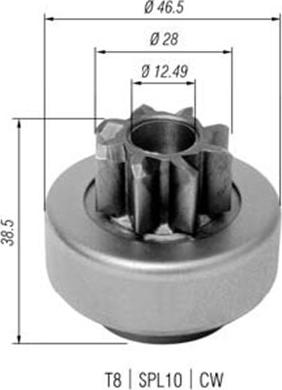 Magneti Marelli 940113020345 - Ведущая шестерня, стартер avtokuzovplus.com.ua