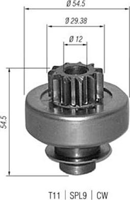 Magneti Marelli 940113020347 - Ведущая шестерня, стартер autodnr.net