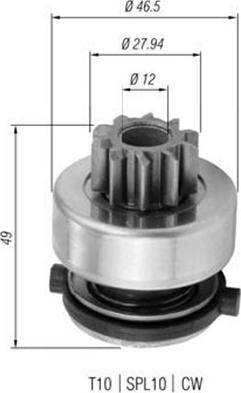 Magneti Marelli 940113020357 - Ведущая шестерня, стартер autodnr.net