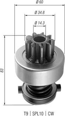 Magneti Marelli 940113020358 - Провідна шестерня, стартер autocars.com.ua