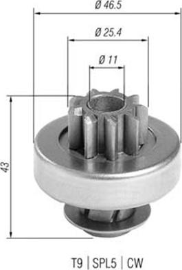 Magneti Marelli 940113020388 - Провідна шестерня, стартер autocars.com.ua