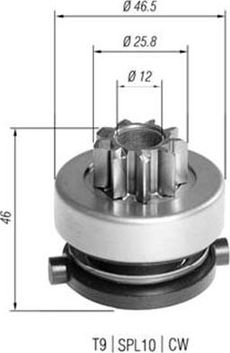 Magneti Marelli 940113020389 - Провідна шестерня, стартер autocars.com.ua