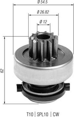 Magneti Marelli 940113020398 - Ведущая шестерня, стартер avtokuzovplus.com.ua