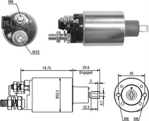 Magneti Marelli 940113050056 - Тягове реле, стартер autocars.com.ua