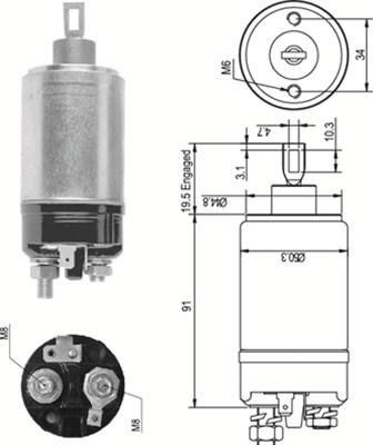 Magneti Marelli 940113050087 - Тягове реле, стартер autocars.com.ua