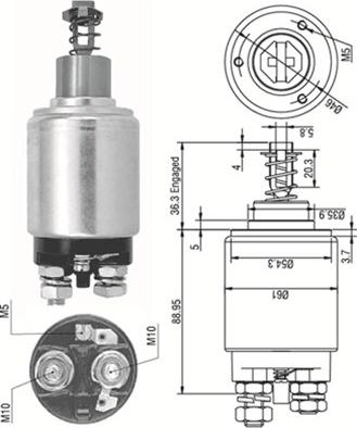 Magneti Marelli 940113050095 - Тяговое реле, стартер avtokuzovplus.com.ua