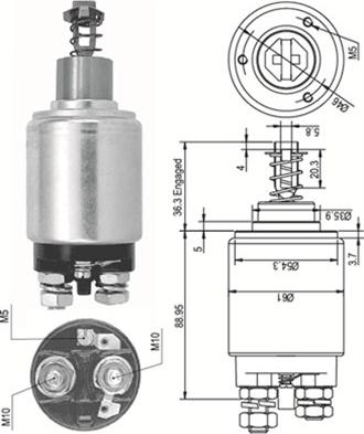 Magneti Marelli 940113050100 - Тяговое реле, стартер avtokuzovplus.com.ua