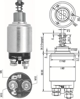 Magneti Marelli 940113050110 - Тяговое реле, стартер avtokuzovplus.com.ua