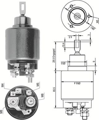 Magneti Marelli 940113050124 - Тяговое реле, стартер avtokuzovplus.com.ua