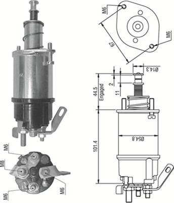 Magneti Marelli 940113050158 - Тяговое реле, стартер avtokuzovplus.com.ua