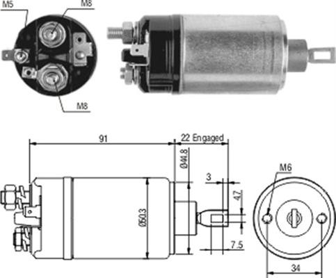 Magneti Marelli 940113050166 - Тягове реле, стартер autocars.com.ua