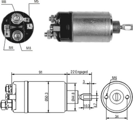 Magneti Marelli 940113050172 - Тягове реле, стартер autocars.com.ua