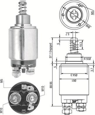 Magneti Marelli 940113050178 - Тяговое реле, стартер avtokuzovplus.com.ua