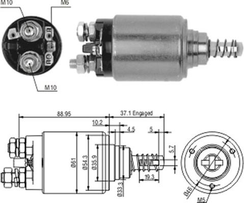 Magneti Marelli 940113050186 - Тяговое реле, стартер avtokuzovplus.com.ua