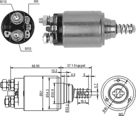 Magneti Marelli 940113050187 - Тяговое реле, стартер avtokuzovplus.com.ua