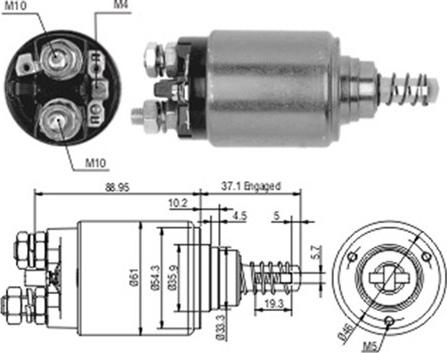 Magneti Marelli 940113050189 - Тяговое реле, стартер avtokuzovplus.com.ua