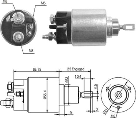 Magneti Marelli 940113050208 - Тяговое реле, стартер avtokuzovplus.com.ua