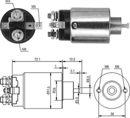 Magneti Marelli 940113050224 - Тяговое реле, стартер avtokuzovplus.com.ua