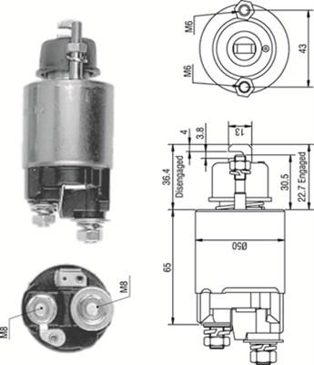 Magneti Marelli 940113050230 - Тяговое реле, стартер avtokuzovplus.com.ua