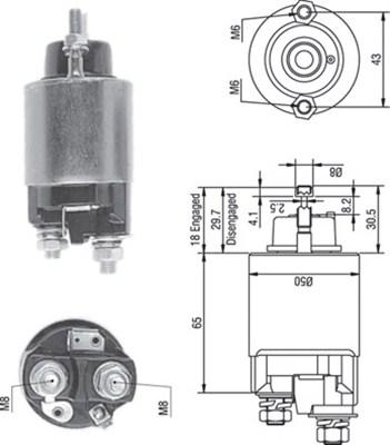 Magneti Marelli 940113050235 - Тяговое реле, стартер avtokuzovplus.com.ua