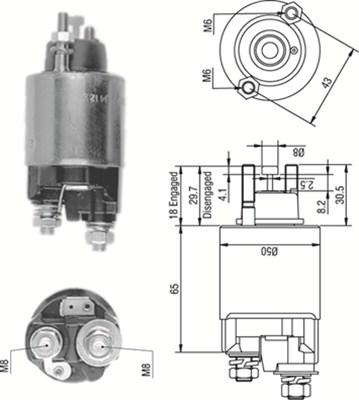 Magneti Marelli 940113050236 - Тяговое реле, стартер avtokuzovplus.com.ua