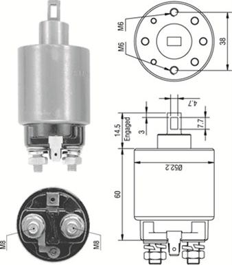 Magneti Marelli 940113050237 - Тяговое реле, стартер avtokuzovplus.com.ua