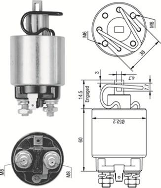 Magneti Marelli 940113050242 - Тягове реле, стартер autocars.com.ua