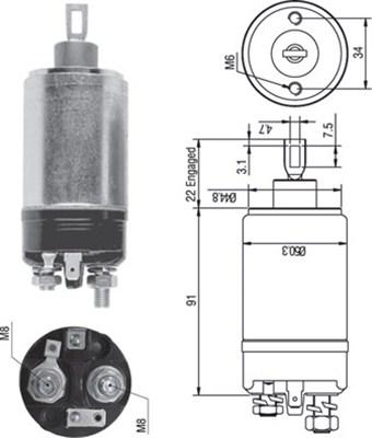 Magneti Marelli 940113050247 - Тягове реле, стартер autocars.com.ua