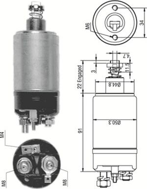 Magneti Marelli 940113050249 - Тягове реле, стартер autocars.com.ua