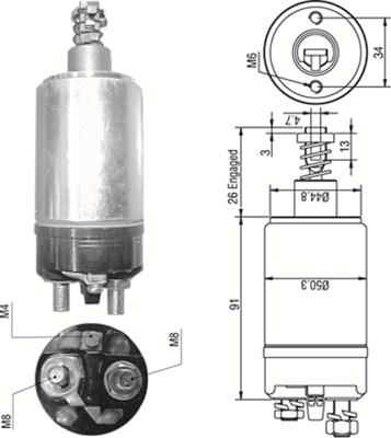 Magneti Marelli 940113050251 - Тягове реле, стартер autocars.com.ua