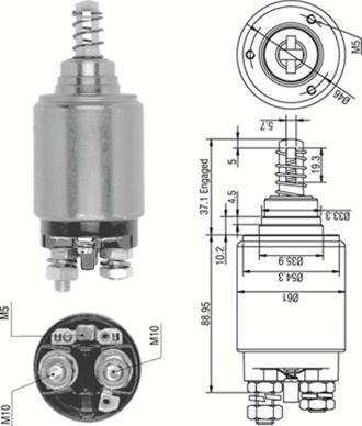 Magneti Marelli 940113050252 - Тягове реле, стартер autocars.com.ua