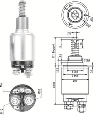 Magneti Marelli 940113050255 - Тяговое реле, стартер autodnr.net