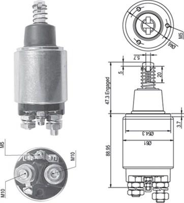 Magneti Marelli 940113050256 - Тяговое реле, стартер avtokuzovplus.com.ua