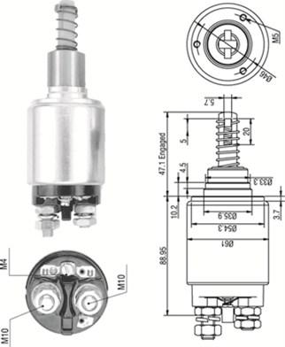 Magneti Marelli 940113050257 - Тяговое реле, стартер autodnr.net