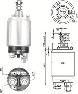 Magneti Marelli 940113050258 - Тягове реле, стартер autocars.com.ua