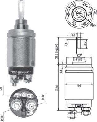 Magneti Marelli 940113050259 - Тяговое реле, стартер avtokuzovplus.com.ua