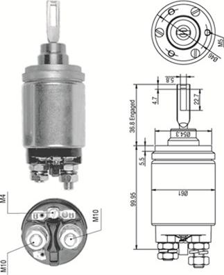 Magneti Marelli 940113050260 - Тяговое реле, стартер avtokuzovplus.com.ua