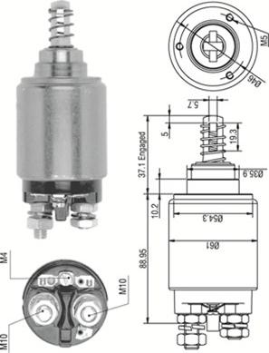 Magneti Marelli 940113050261 - Тягове реле, стартер autocars.com.ua