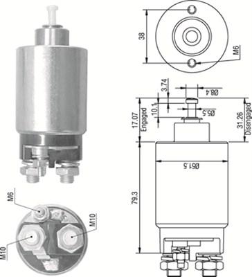 Magneti Marelli 940113050267 - Тягове реле, стартер autocars.com.ua