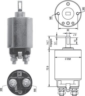 Magneti Marelli 940113050278 - Тяговое реле, стартер avtokuzovplus.com.ua