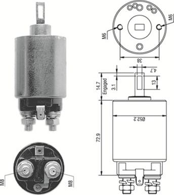 Magneti Marelli 940113050280 - Тягове реле, стартер autocars.com.ua