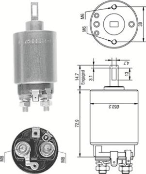 Magneti Marelli 940113050282 - Тягове реле, стартер autocars.com.ua