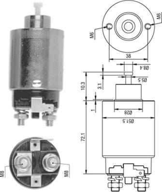 Magneti Marelli 940113050283 - Тяговое реле, стартер avtokuzovplus.com.ua