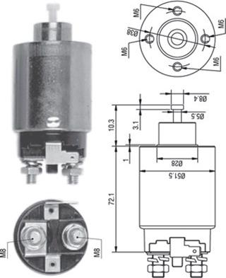 Magneti Marelli 940113050284 - Тяговое реле, стартер avtokuzovplus.com.ua