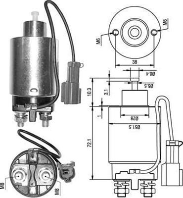 Magneti Marelli 940113050285 - Тяговое реле, стартер avtokuzovplus.com.ua