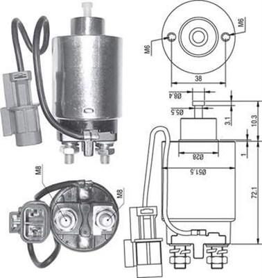 Magneti Marelli 940113050287 - Тяговое реле, стартер avtokuzovplus.com.ua